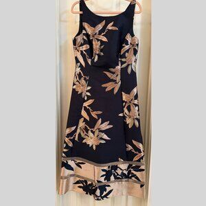 Adrianna Papell Textured Print A-Line Dress | Size 10 | Sleeveless